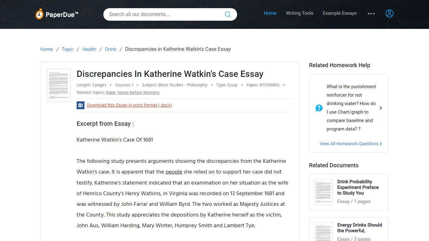 Discrepancies In Katherine Watkin's Case Essay - 1038 Words - Paperdue